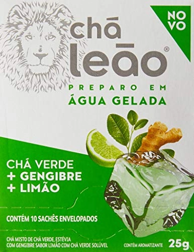 Chá Verde Gengibre E Limão Chá Leão Caixa 25g 10 Unidades