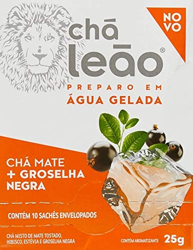 Chá Mate Groselha Negra Chá Leão Caixa 25g 10 Unidades