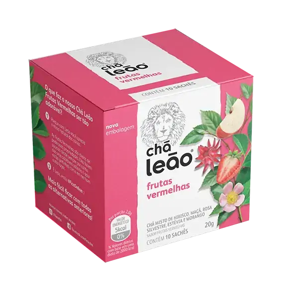 Chá Frutas Vermelhas Chá Leão Caixa 16g 10 Unidades