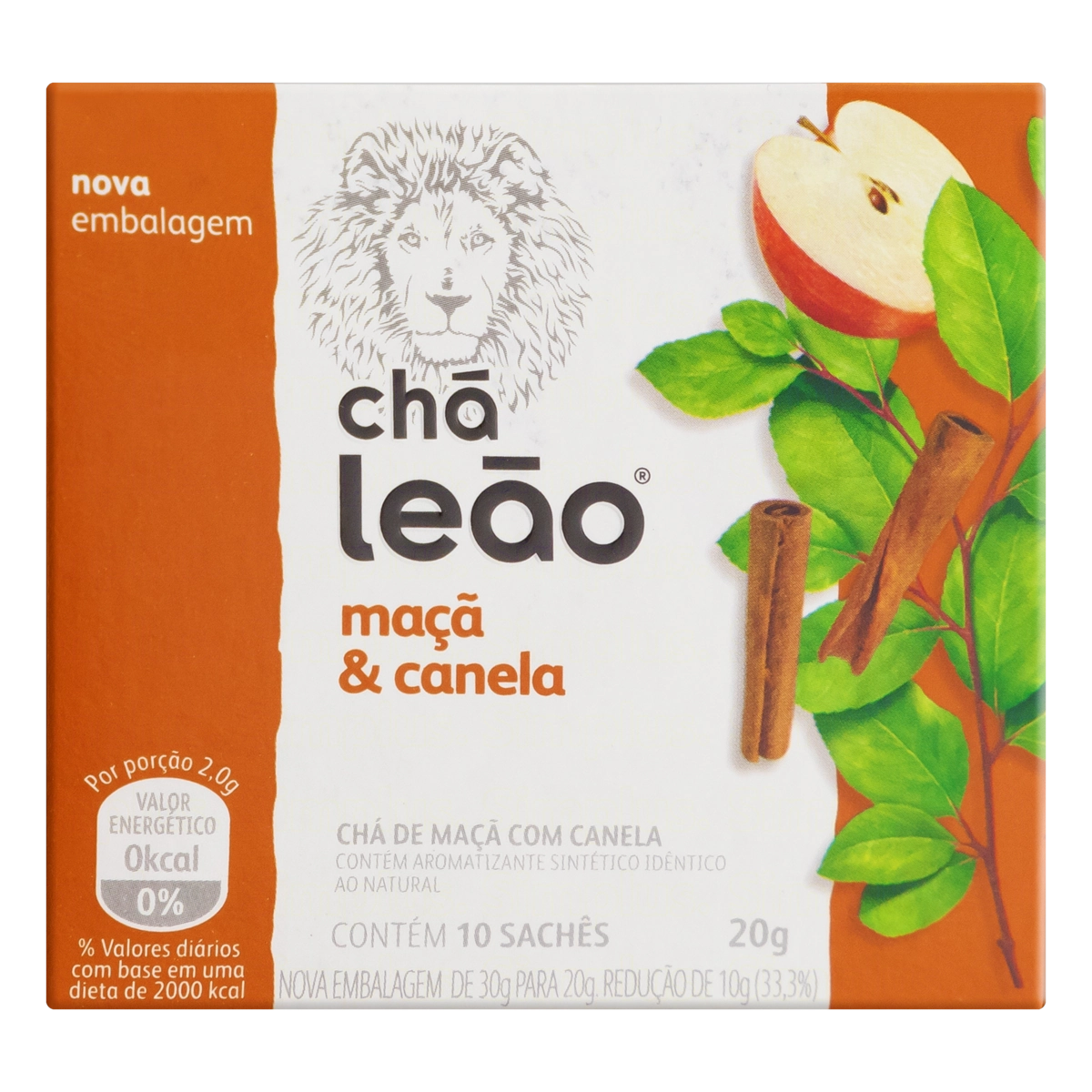 Chá Maçã Canela Chá Leão Caixa 20g 10 Unidades