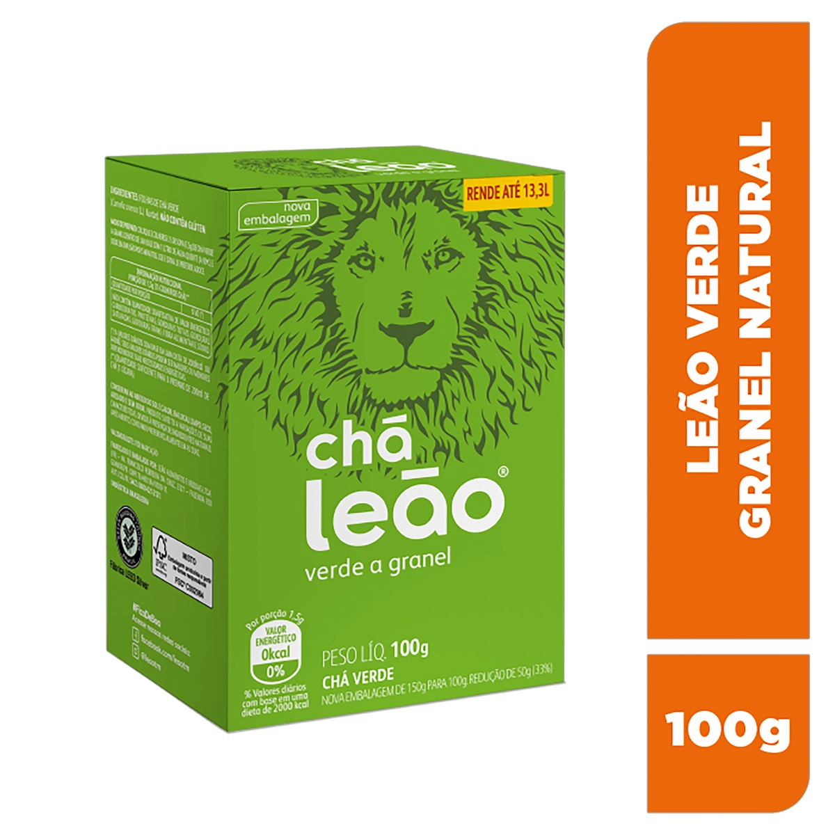 Chá Verde Chá Leão Caixa 100g