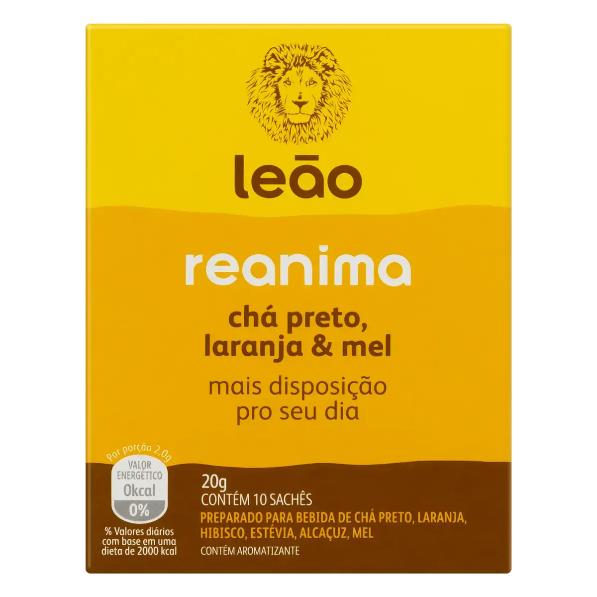 Chá Preto Laranja E Mel Leão Reanima Caixa 20g 10 Unidades