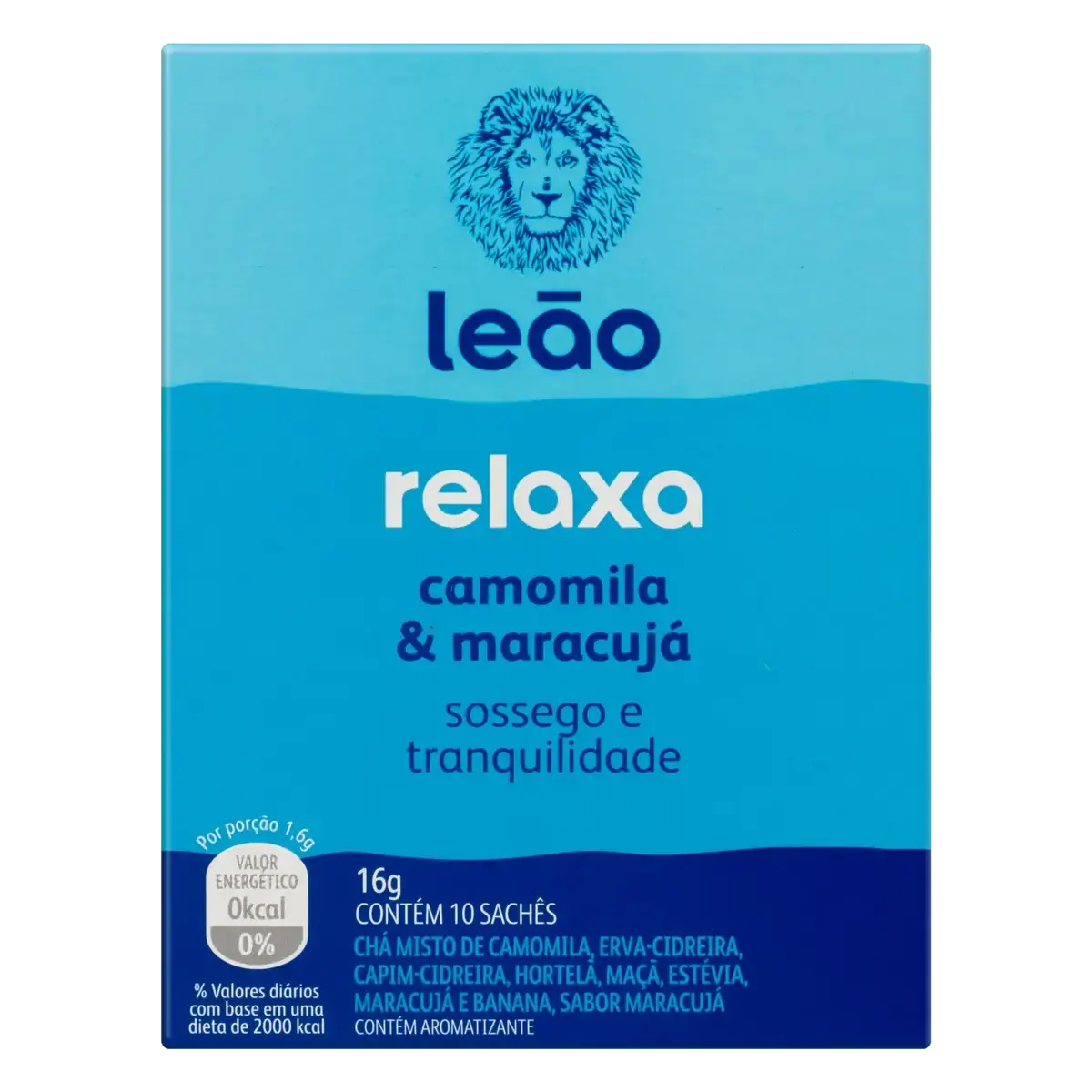 Chá Camomila E Maracujá Leão Relaxa Caixa 16g 10 Unidades
