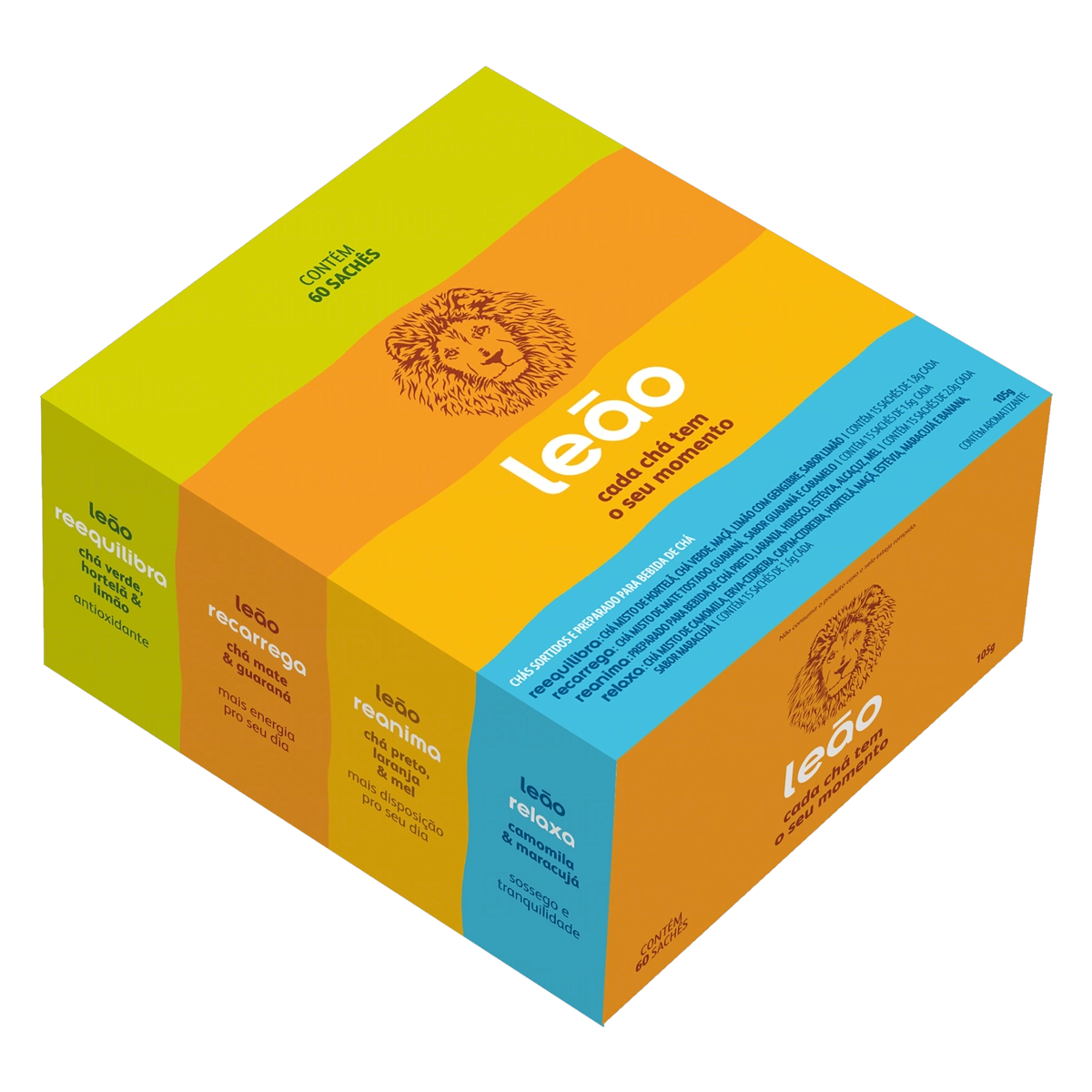 Kit Chá Funcional Leão 105g 60 Unidades