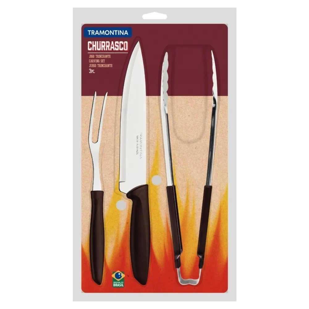 Conj P/churrasco Tramontina Plenus Marrom 3pc