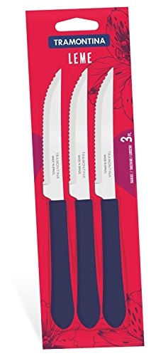 Cj. Facas Mesa Inox 3pcs Leme Az Tramontina