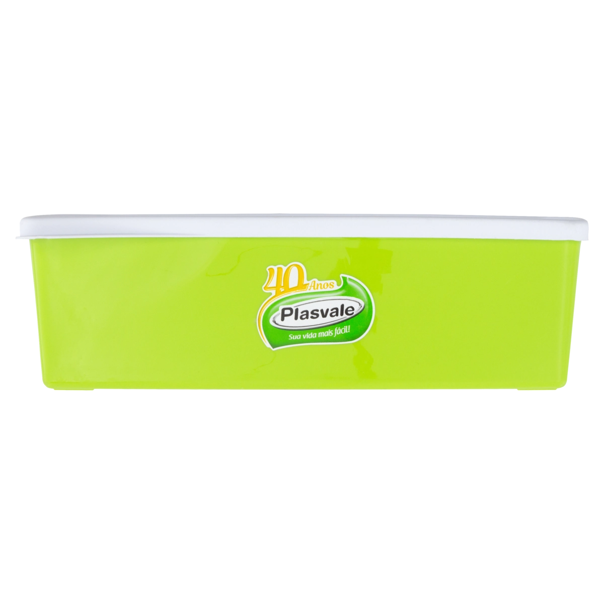 Pote Plástico Verde Retangular 1,4l Plasvale