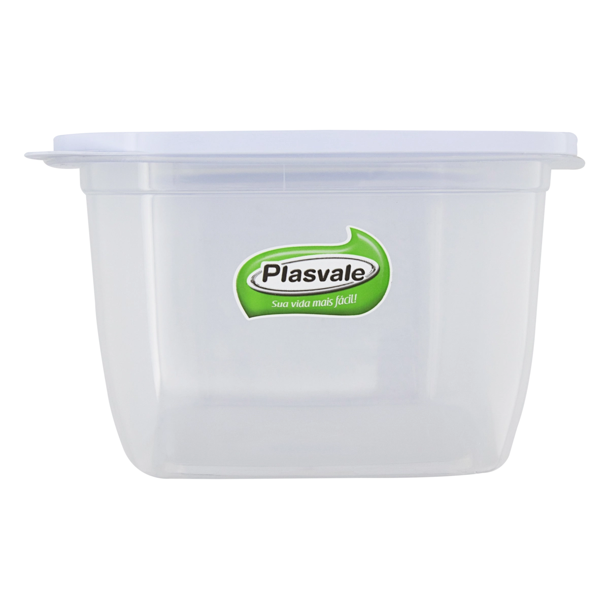 Pote Plástico Branco Quadrado 1,4l Plasvale