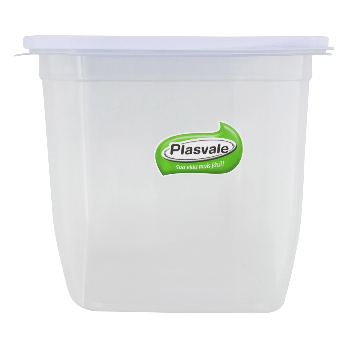 Pote Plástico Branco Quadrado 2l Plasvale
