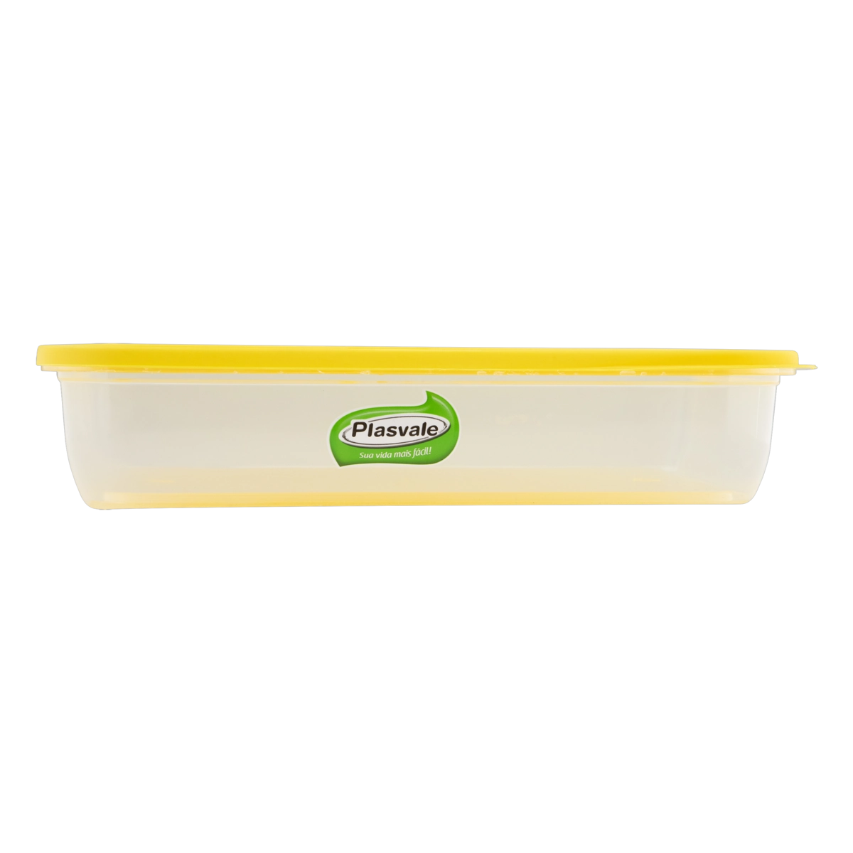 Pote Plástico Amarelo Retangular 1,6l Plasvale