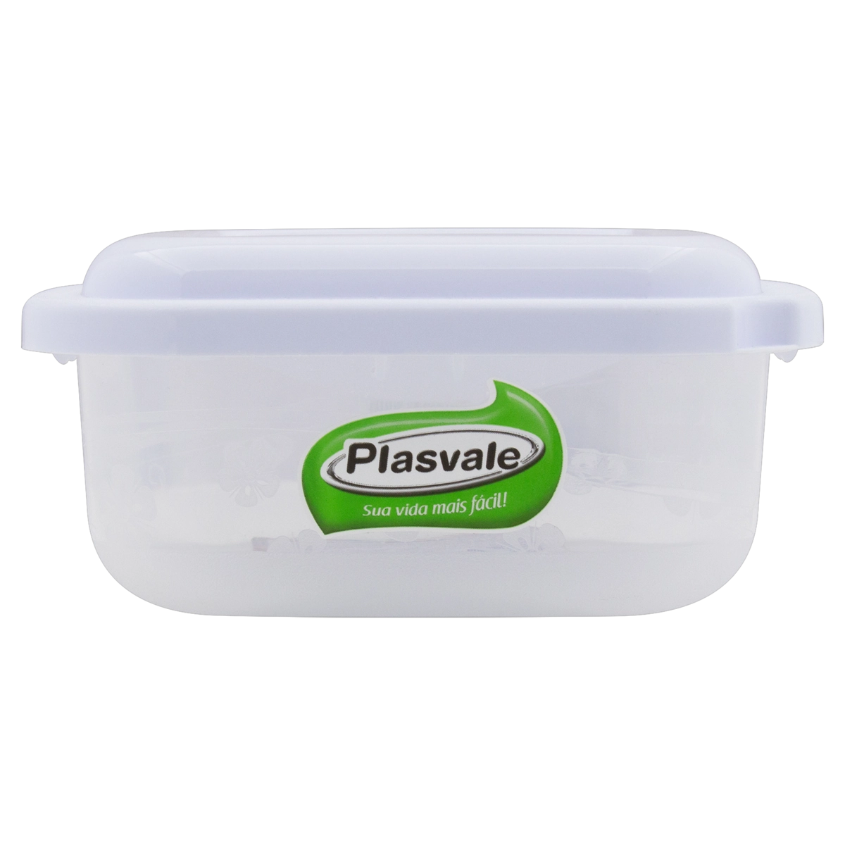Pote Plástico Branco Quadrado 0,5l Plasvale