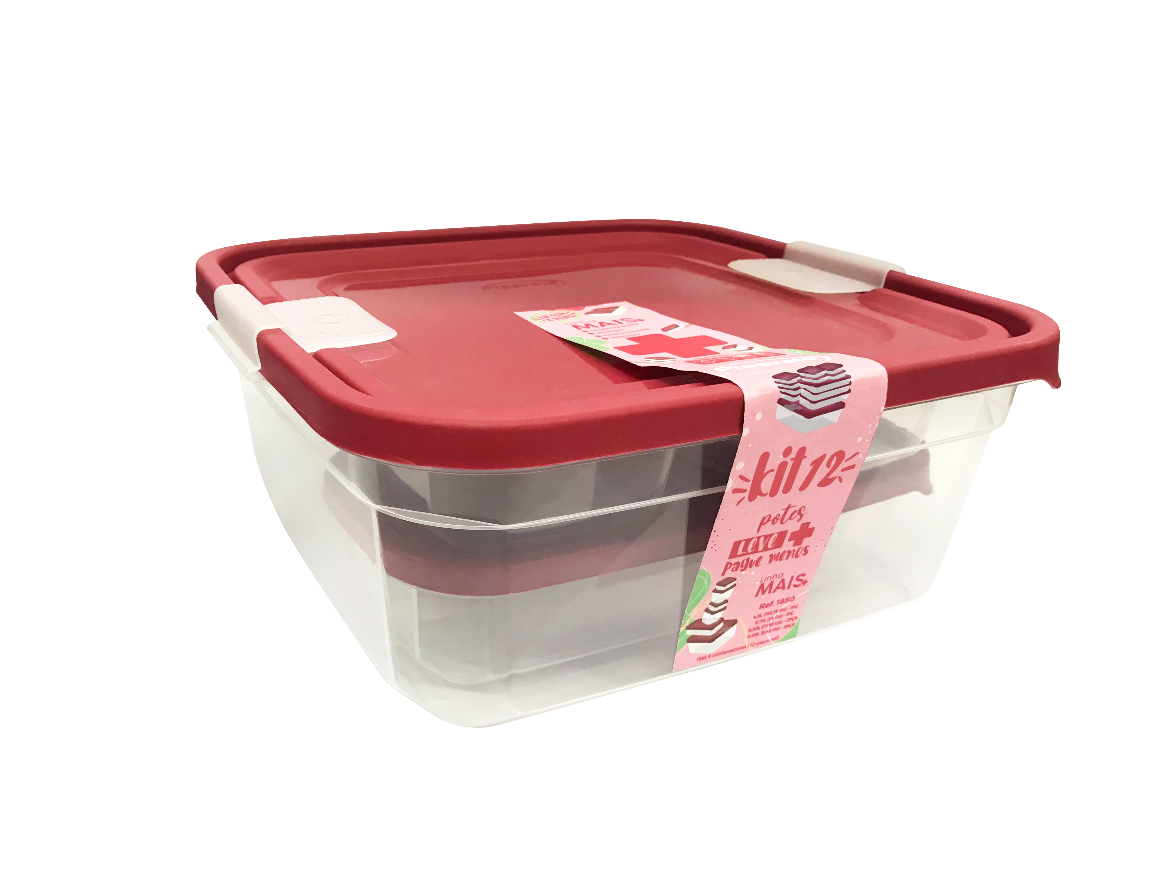 Kit Pote Linha Mais 12pcs 1852 Plasvale