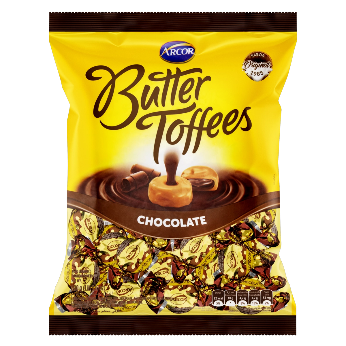 Bala De Caramelo Chocolate Butter Toffees Pacote 600g