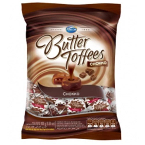 Bala Caramelo E Cacau Com Recheio De Chocolate Butter Toffees Pacote 130g