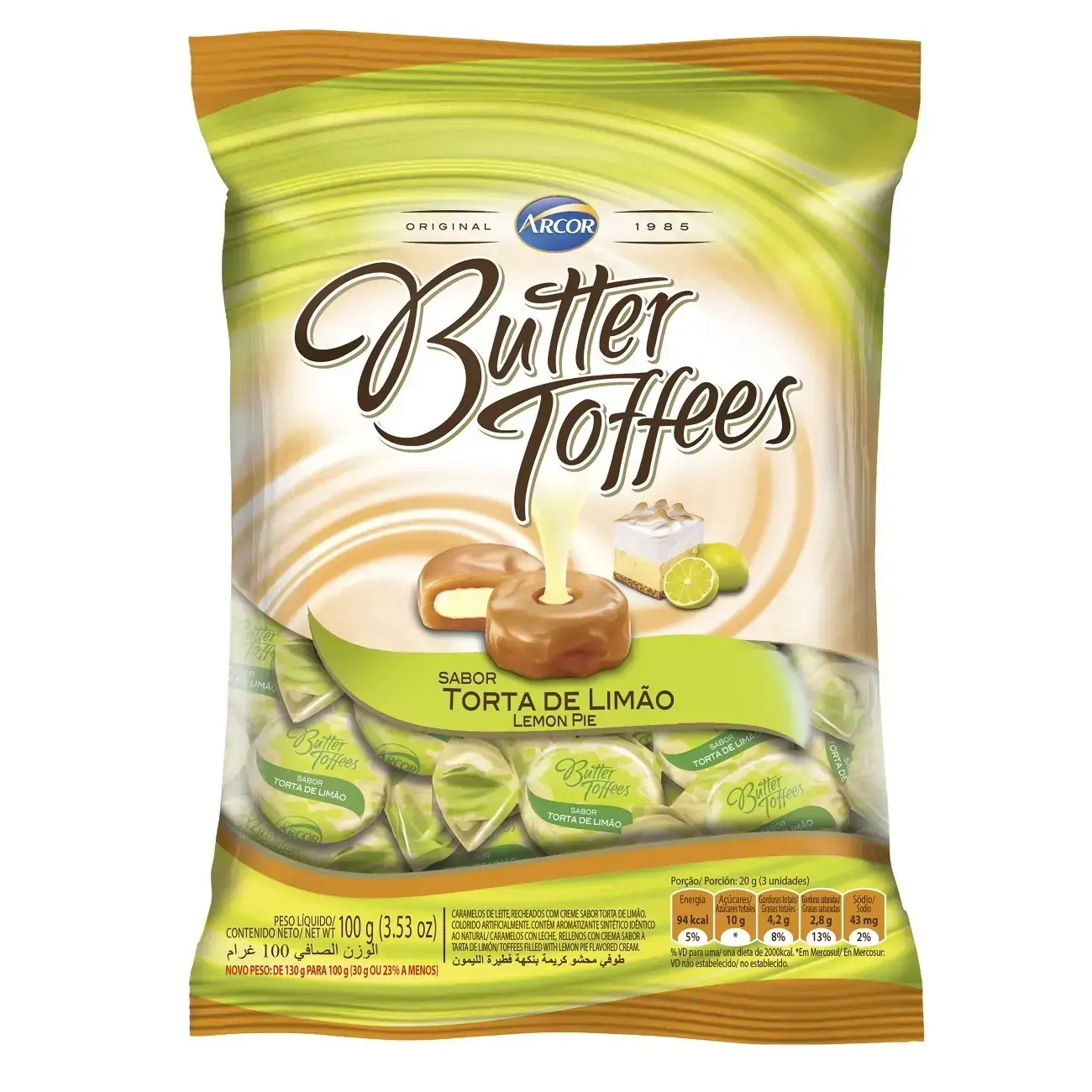 Bala Torta De Limão Butter Toffees Pacote 100g