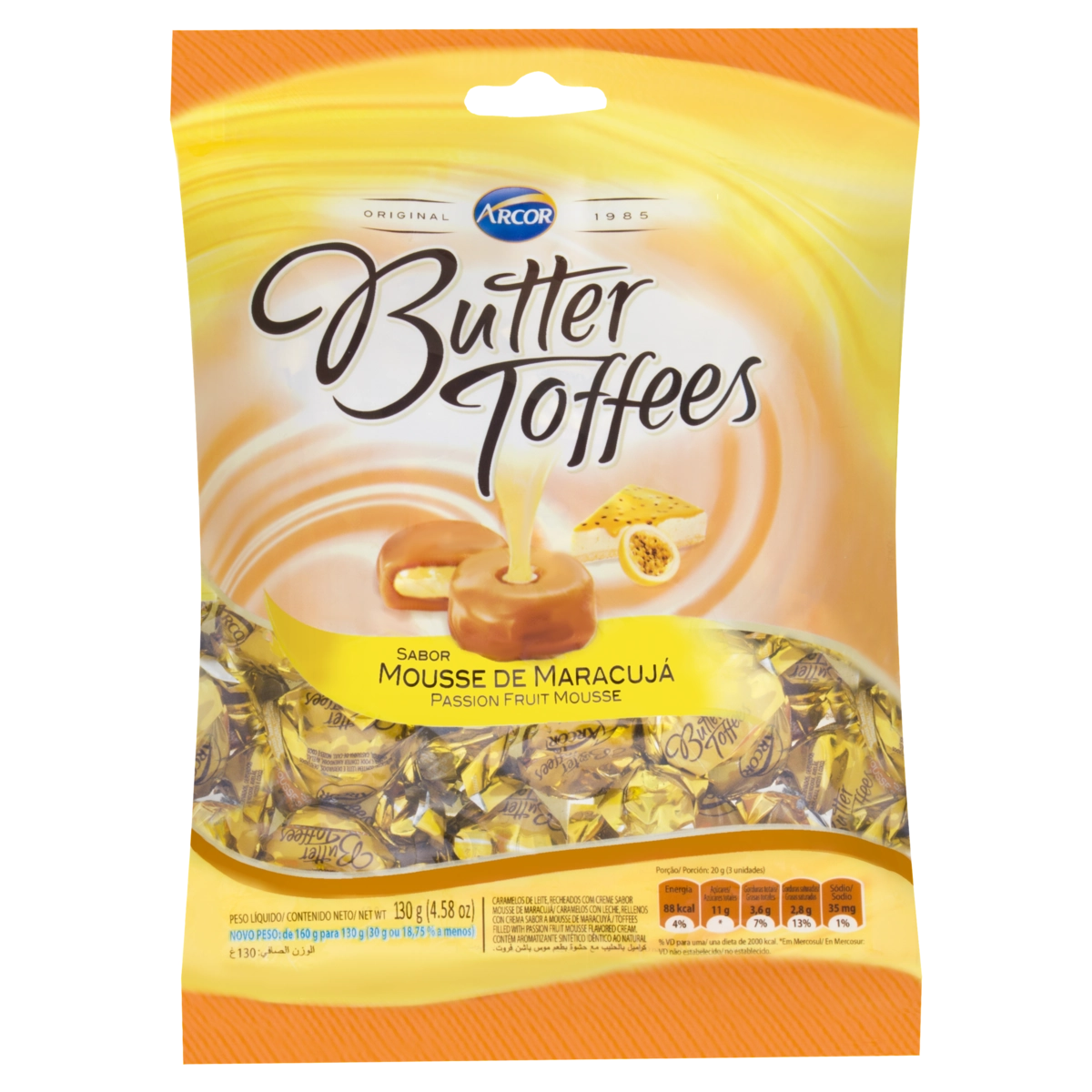 Bala Arcor Butter Toffe 100g Maracuja