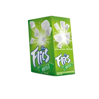 Chicle Flics Arcor Hortelã 12unidade