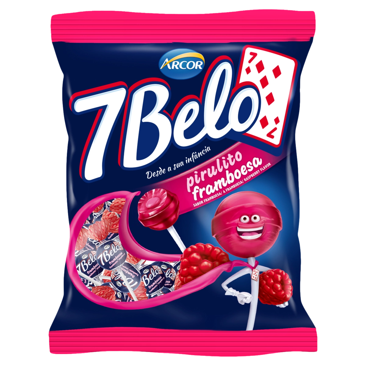 Pirulito Framboesa 7 Belo Pacote 500g