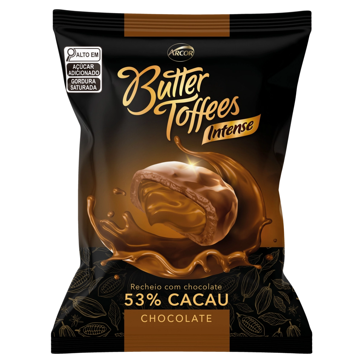 Bala Chocolate Recheio Chocolate 53 Cacau Butter Toffees Intense Pacote 90g