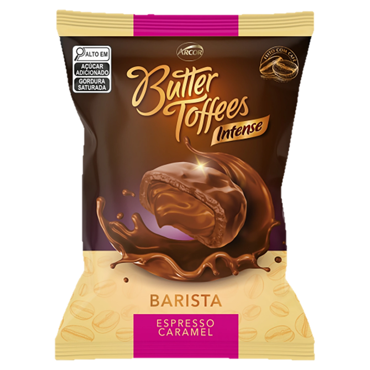 Bala Espresso Caramel Butter Toffees Intense Barista Pacote 90g