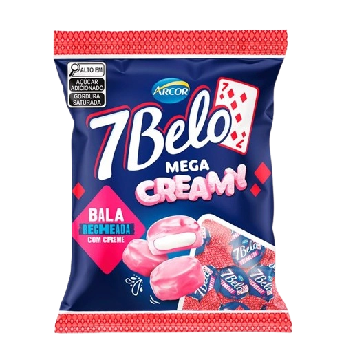 Bala Arcor 7 Belo Recheada Framboesa 500 Gr