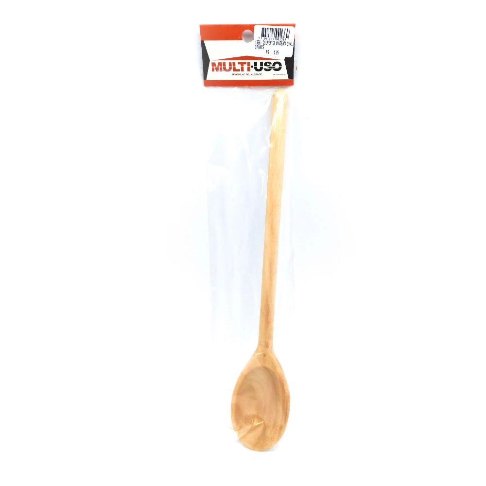 Colher Madeira Multi Uso Oval Grande