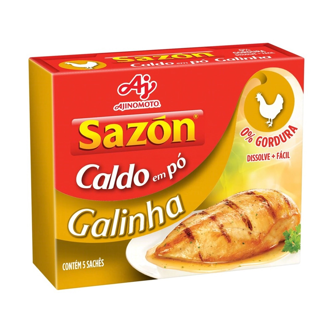 Caldo Pó Galinha Sazón Caixa 32,5g 5 Unidades