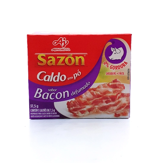 Caldo Pó Bacon Defumado Sazón Caixa 37,5g 5 Unidades