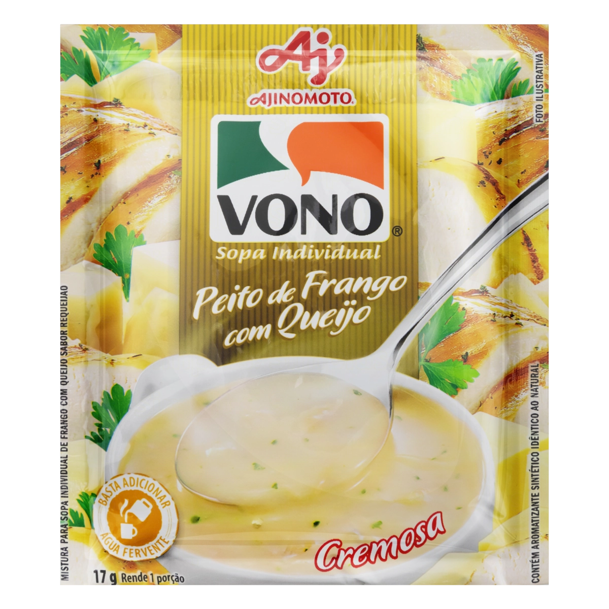 Sopa Individual Cremosa Peito De Frango Com Queijo Vono Pacote 17g
