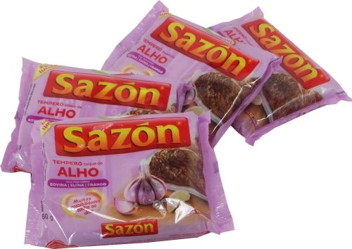 Tempero Pó Para Carnes Toque De Alho Sazón Pacote 60g 12 Unidades