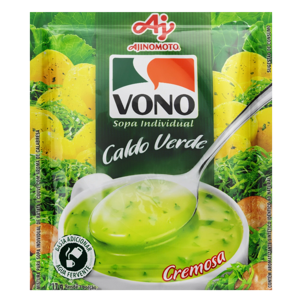 Sopa Individual Cremosa Caldo Verde Vono Pacote 17g
