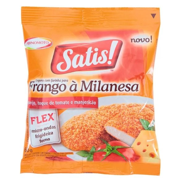 Farinha Para Empanar Queijo Com Tomate E Manjericão Satis Tempera E Empana Pacote 60g