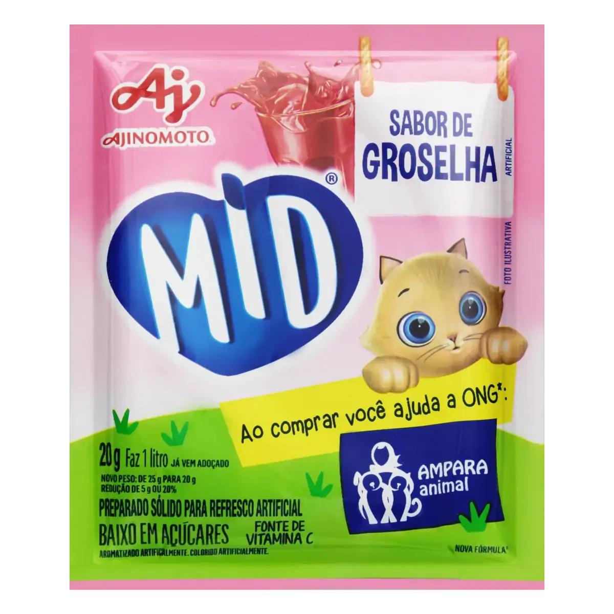 Refresco Em Pó Groselha 25g Mid