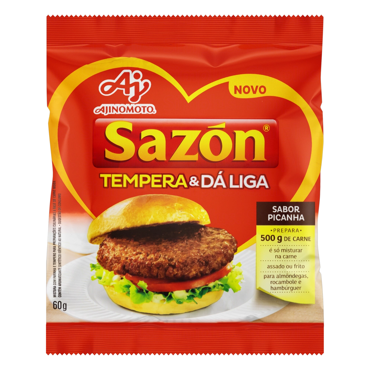 Farinha Picanha Sazón Tempera Dá Liga Pacote 60g