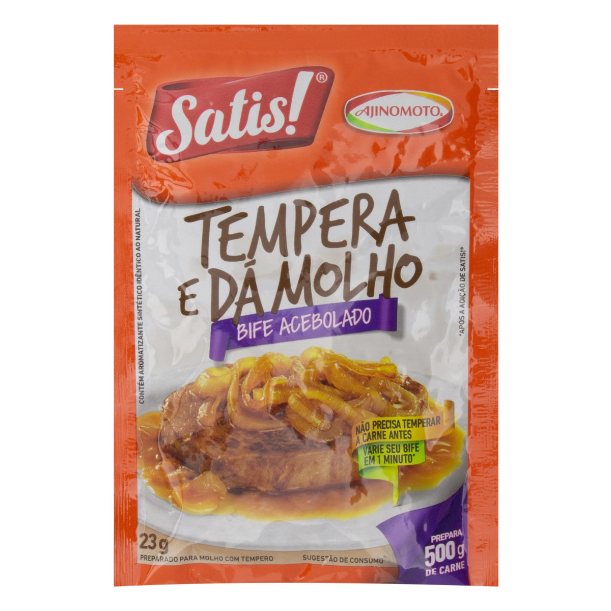 Tempero Bife Acebolado Satis Tempera E Dá Molho Pacote 23g