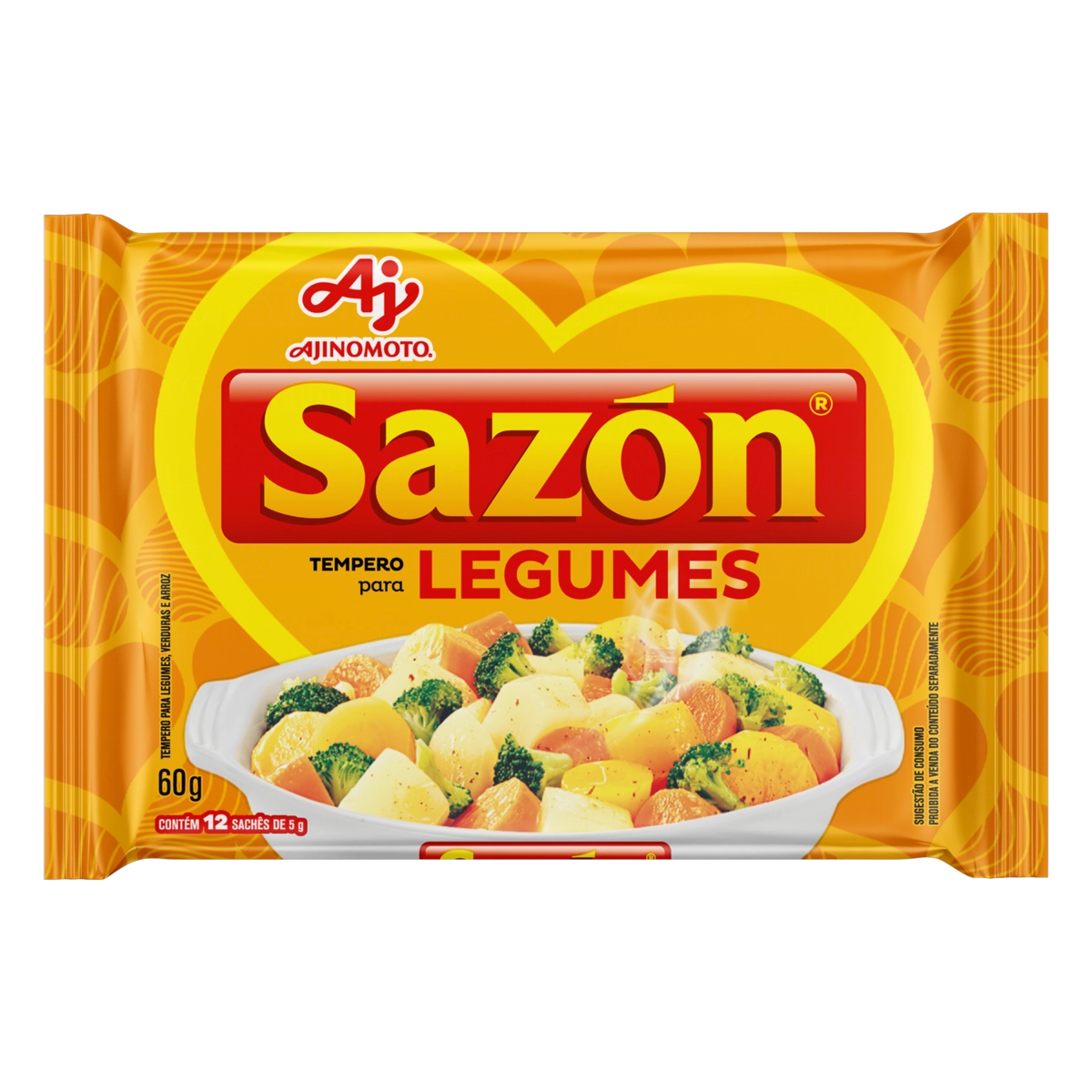 Tempero Pó Para Legumes Sazón Pacote 60g 12 Unidades