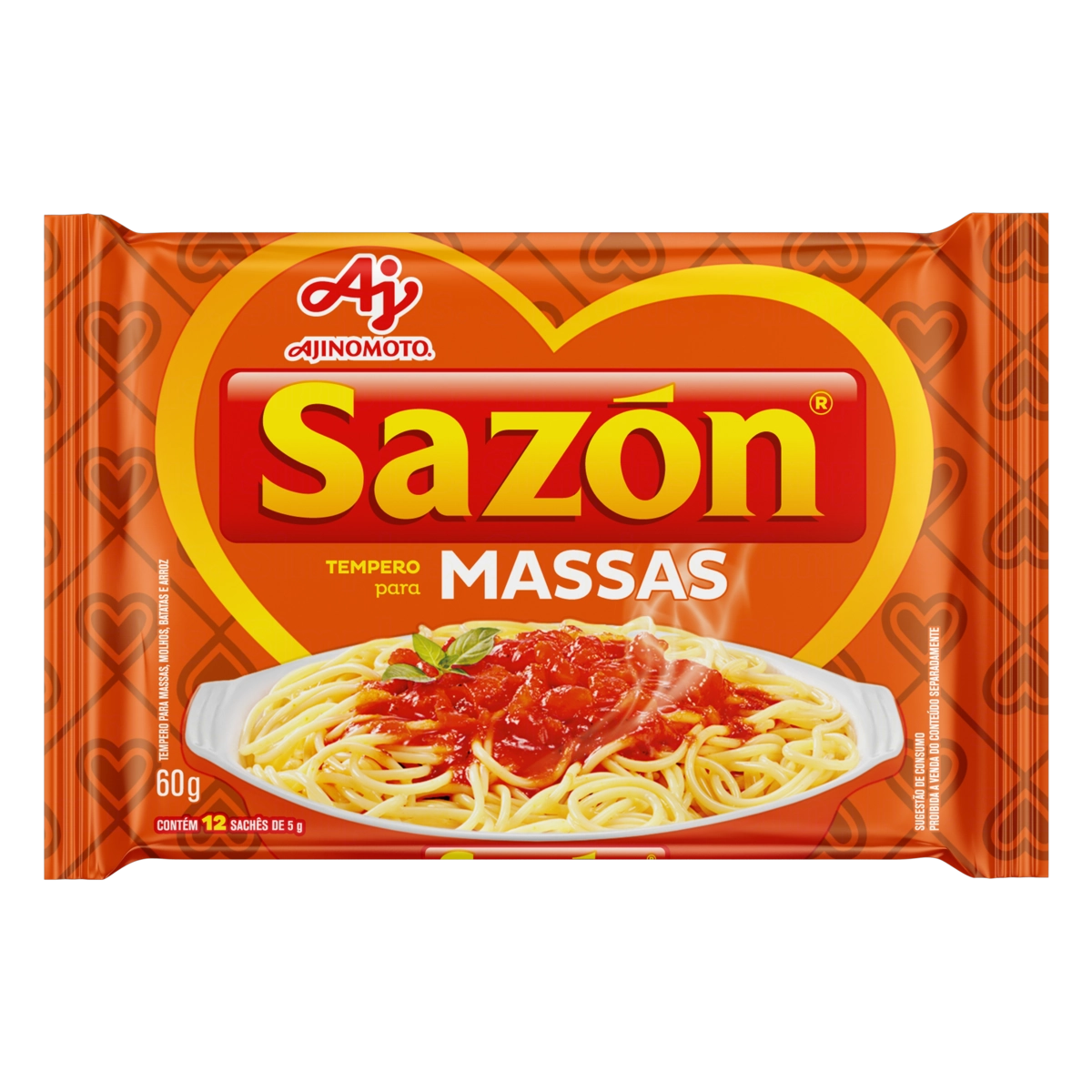 Tempero Pó Para Massas Sazón Pacote 60g 12 Unidades