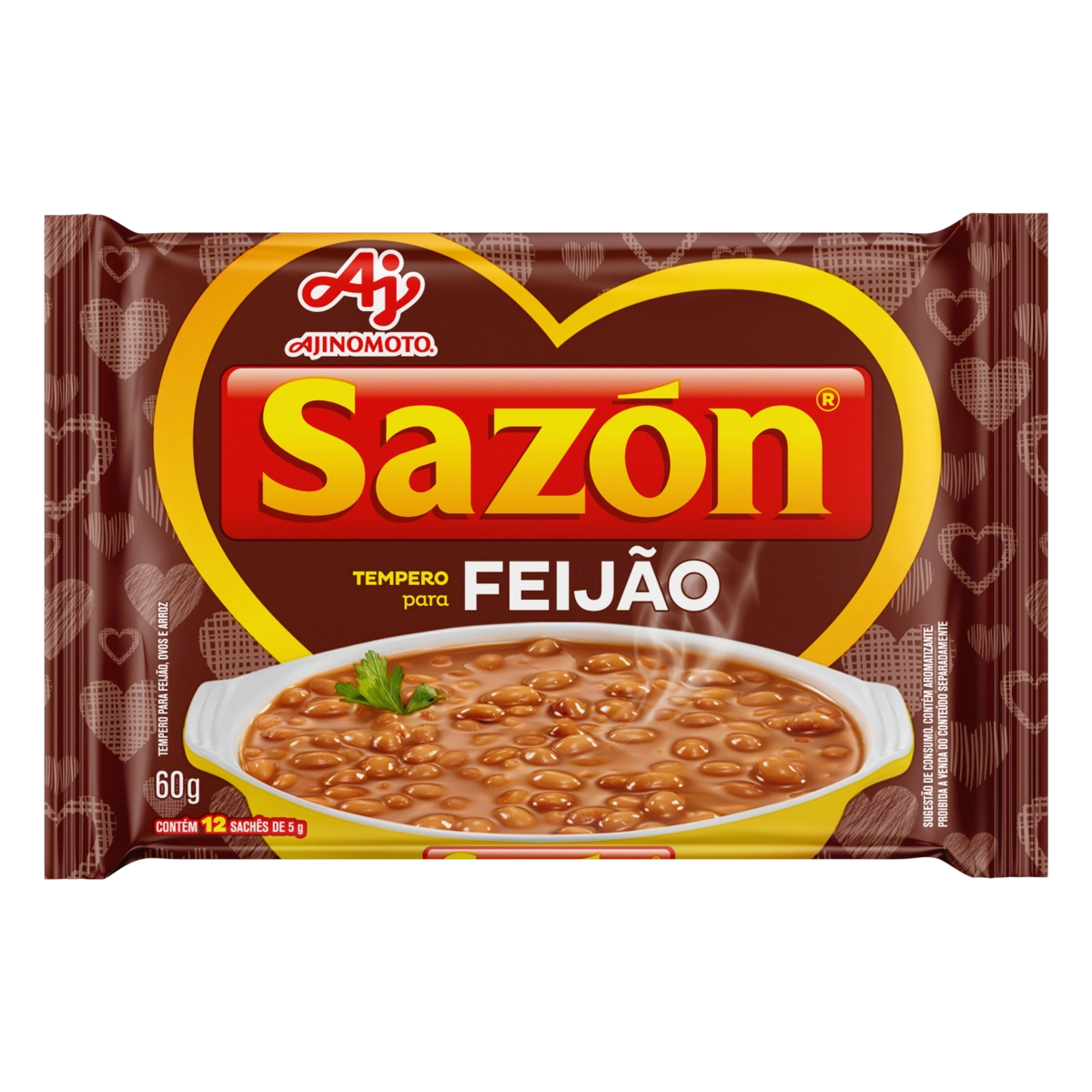 Tempero Pó Para Feijão Sazón Pacote 60g 12 Unidades