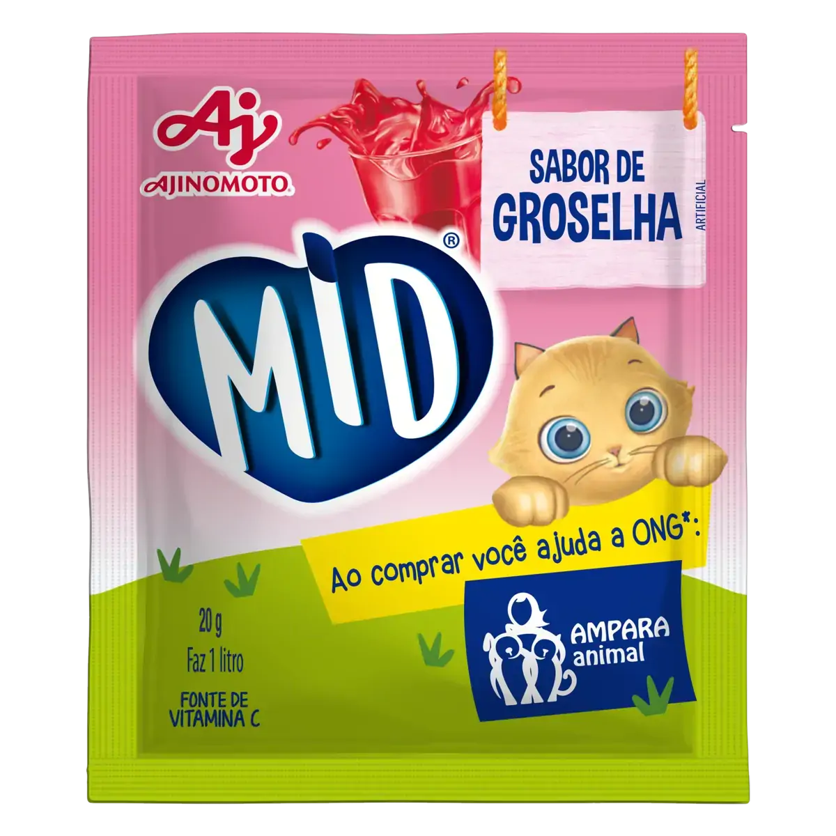 Refresco Em Pó Groselha Mid Pacote 20g