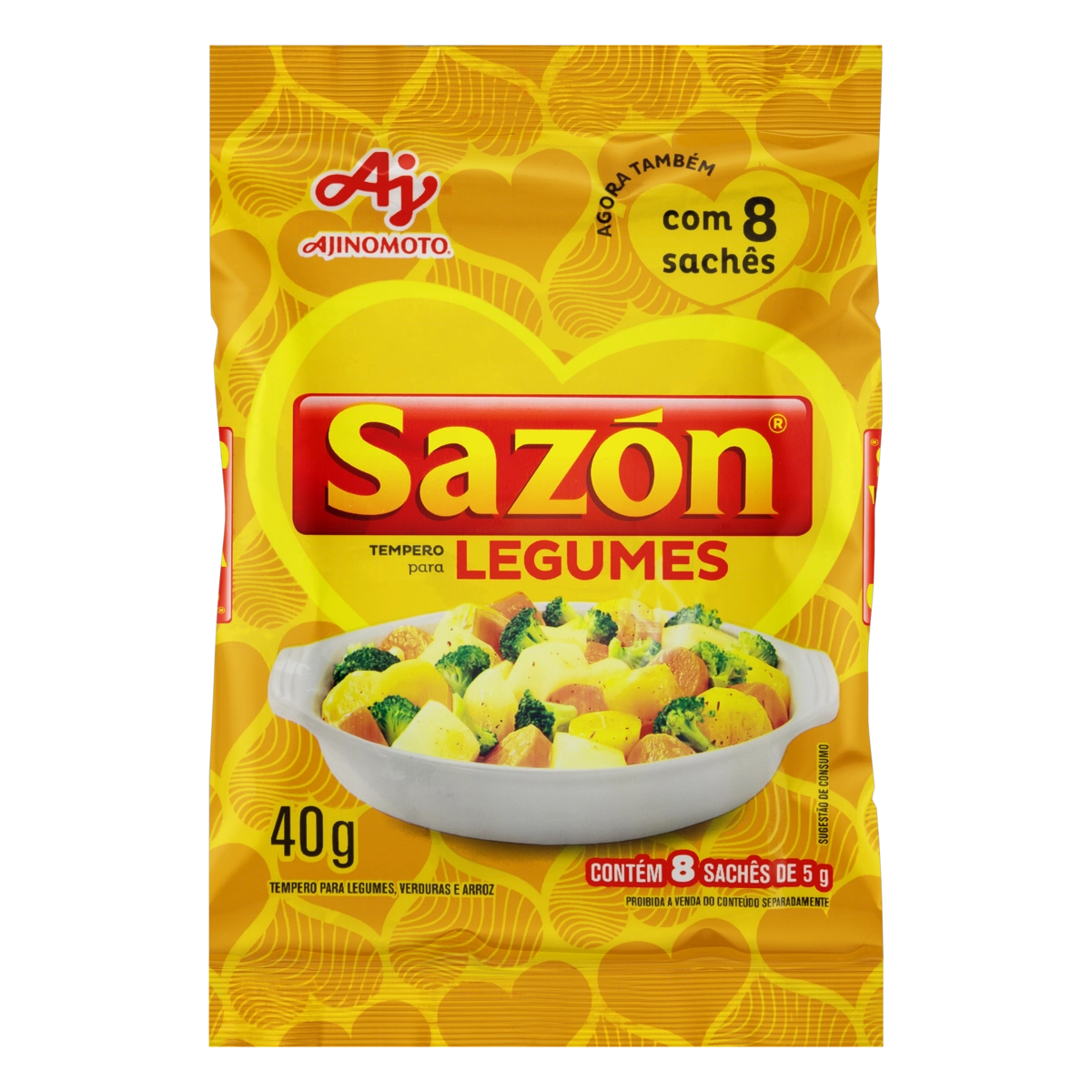 Tempero Pó Para Legumes Sazón Pacote 40g 8 Unidades