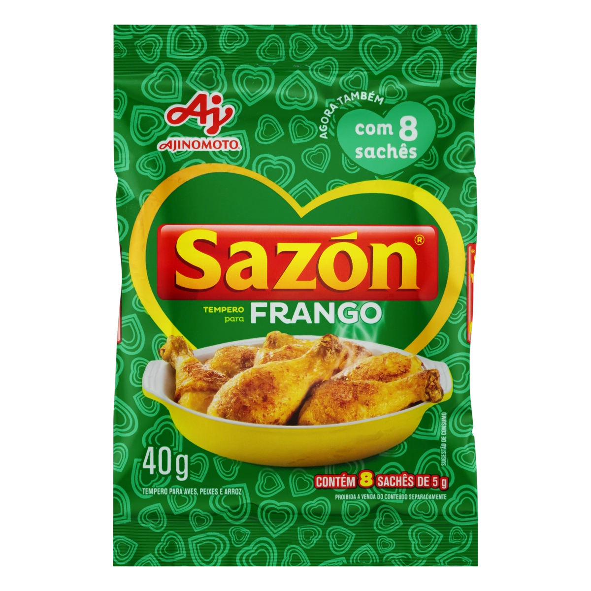 Tempero Pó Para Frango Sazón Pacote 40g 8 Unidades