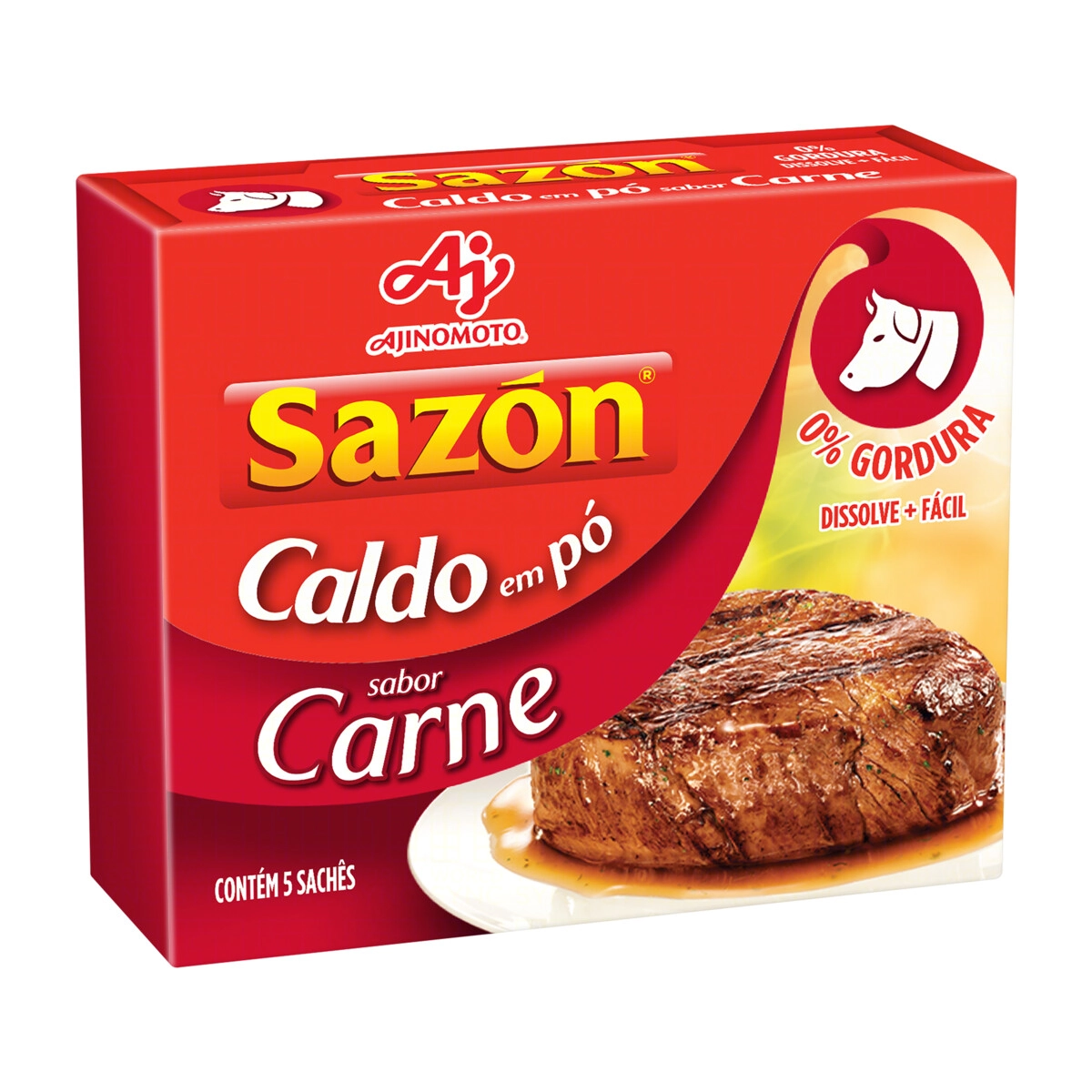 Caldo Pó Carne Sazón Caixa 32,5g 5 Unidades