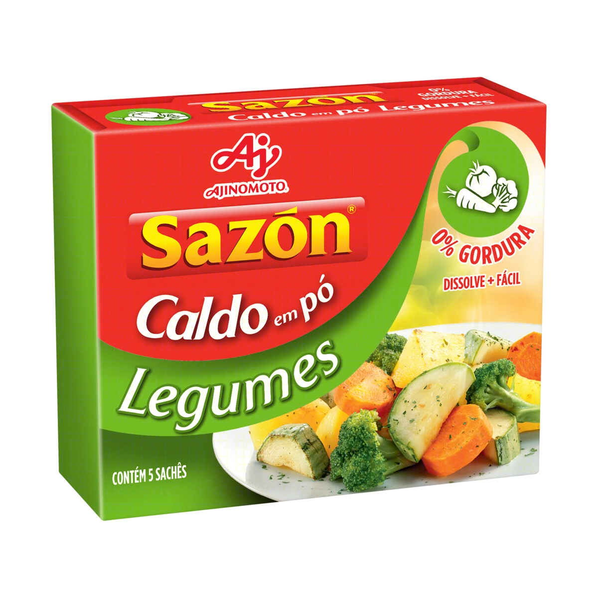 Caldo Pó Legumes Sazón Caixa 32,5g 5 Unidades