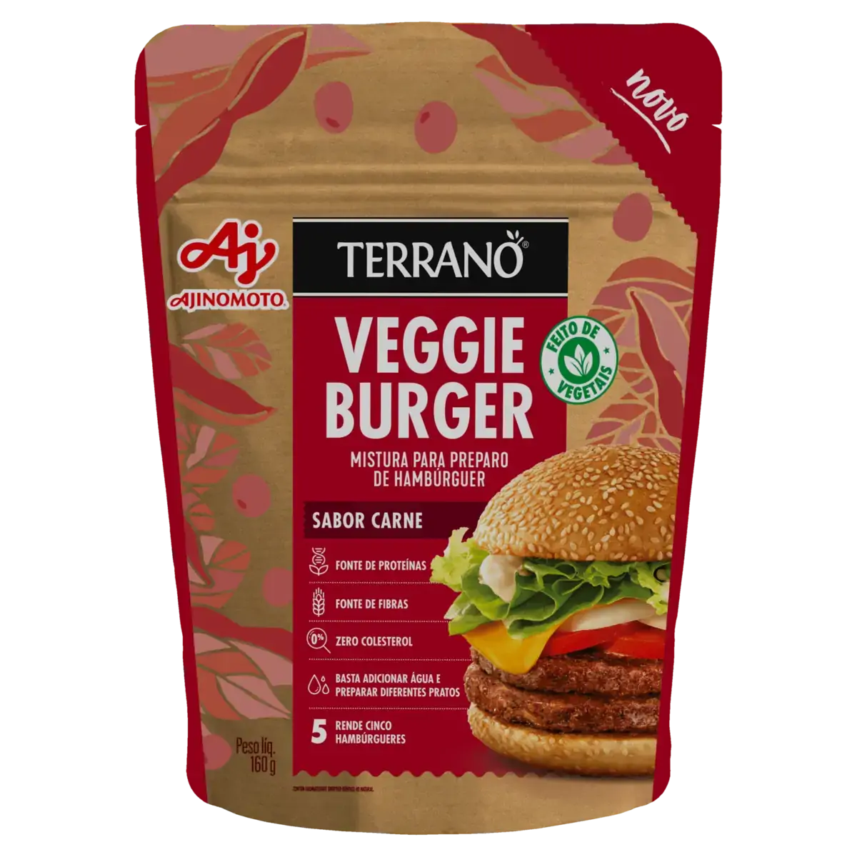 Mistura Para Hambúrguer Vegetal Carne Terrano Veggie Burger Pouch 160g