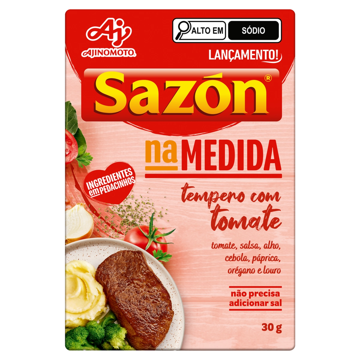 Tempero Com Tomate Sazón Na Medida Caixa 30g