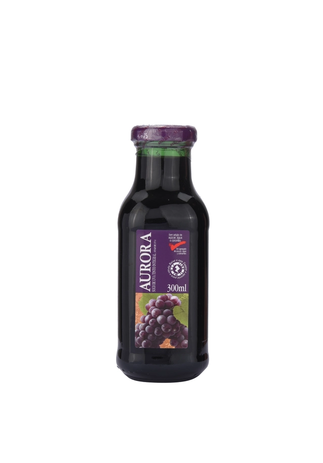 Suco Integral Uva Tinto Aurora Garrafa 300ml