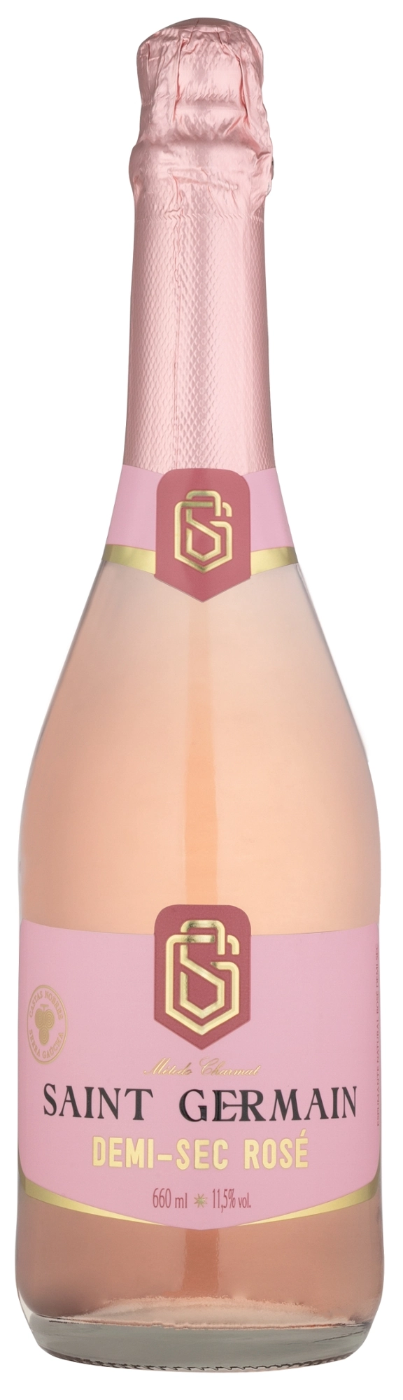 Espumante Brasileiro Rosé Demi Sec Saint Germain Serra Gaúcha Garrafa 660ml