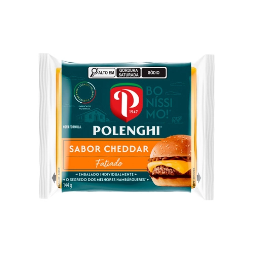 Queijo Processado Uht Cheddar Polenghi Sandwich In 144g