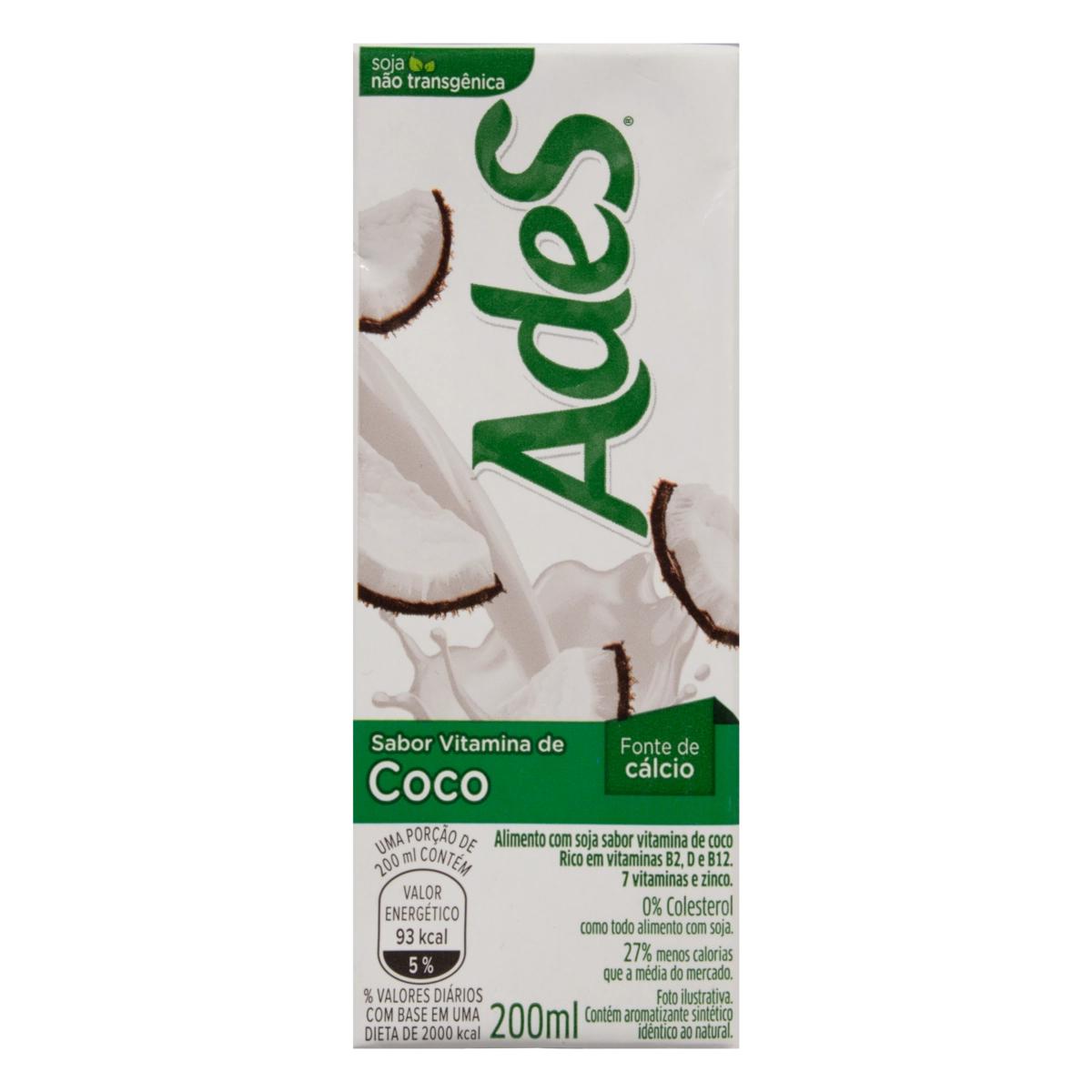 Bebida à Base De Soja Vitamina De Coco Ades Caixa 200ml