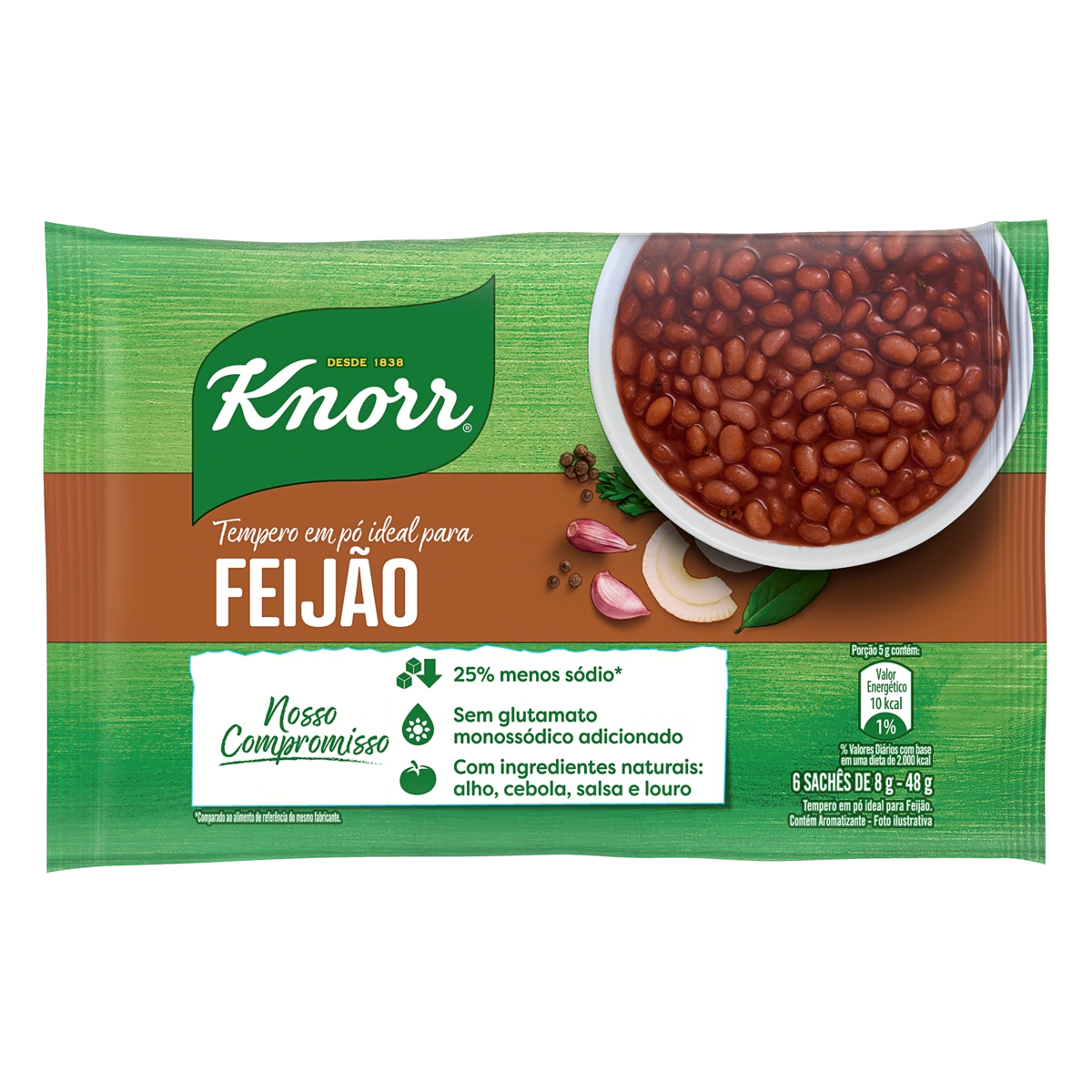 Tempero Pó Para Feijão Knorr Pacote 48g 6 Unidades